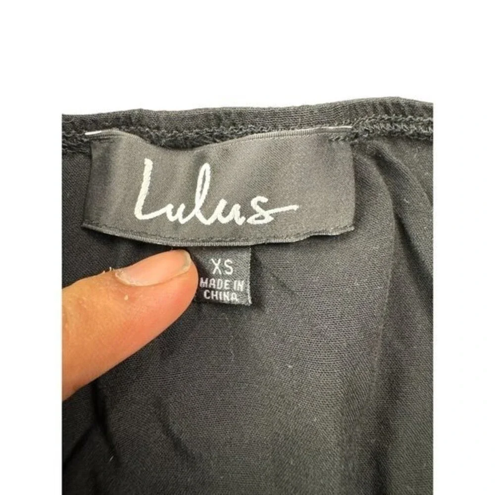 Lulus Black‎ Halter Surplice Neck Jumpsuit Elastic Waist Jogger Leg XS